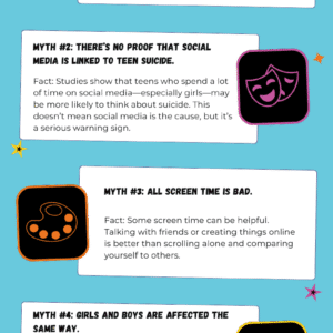 Youth Social Media Use & Mental Health - Myths vs. Facts (Rack Cards)