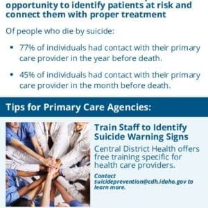 Suicide Prevention for Providers Rack Card