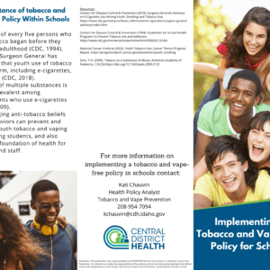 Brochure: Implementing a Tobacco and Vape-Free Policy for Schools