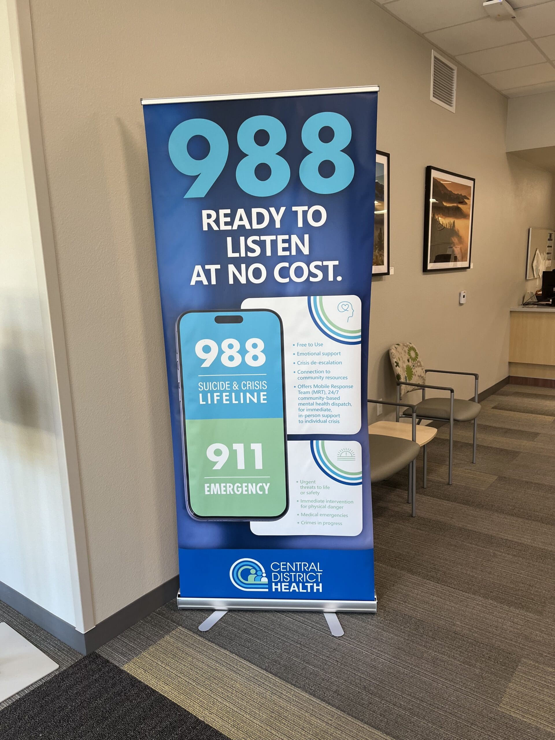 Open banner on display