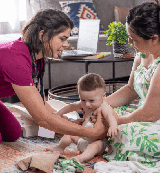 Nurse, infant & mother